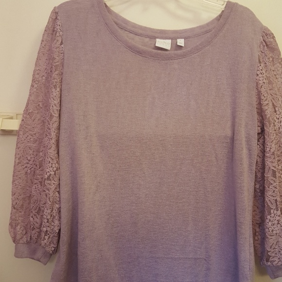 New York & Company Sweaters - Lilac NYC lace sleeve sweater